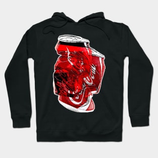 Glitch Aesthetic Crushed Cola #2 Can Design Hoodie